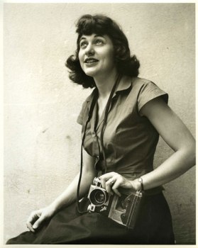 Ruth with camera, 1947, courtesy of the Ruth Orkin Photo Archive
