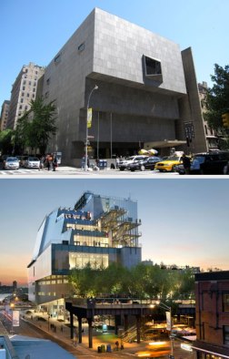 The Whitney old (above) and new.