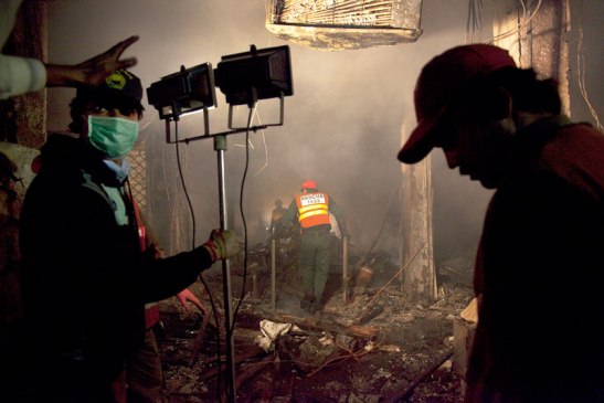 "I kept on working, trying to find an angle that made sense of the chaos," Kashi writes of the aftermath of a suicide bombing in Lahore, Pakistan in 2009. Photo (c) Ed Kashi/VII Photo
